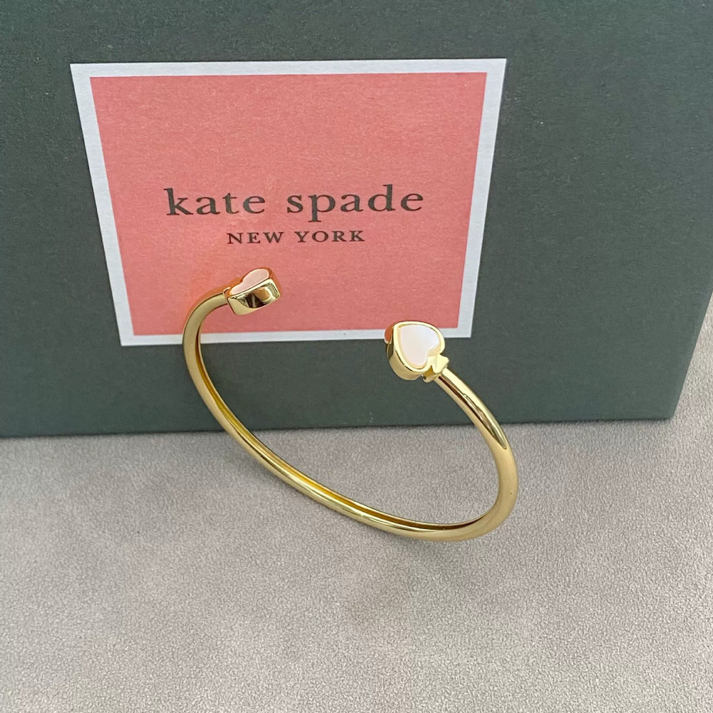 kate spade Titanium Steel Heart Mother of Pearl Open Cuff Bracelet